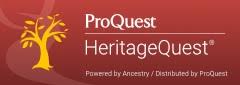 ProQuest HeritageQuest Powered by Ancestry/ distributed by ProQuest gold tree on a red background